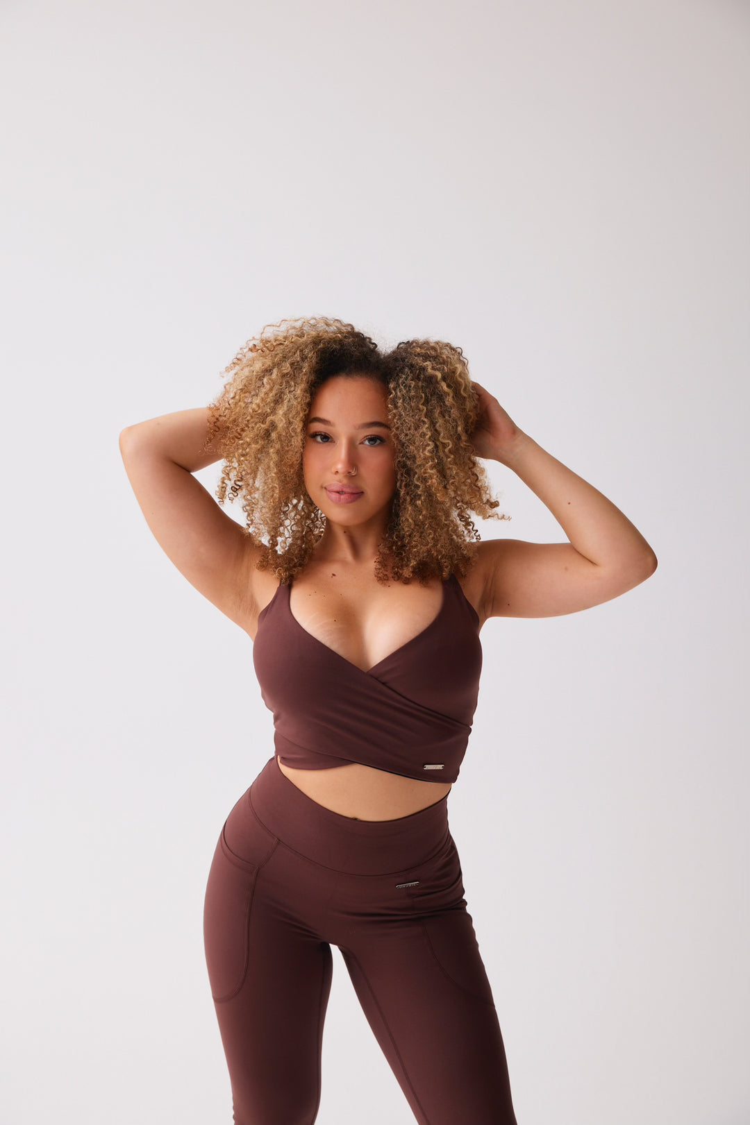 Wrap Top (TWO-PIECE) 'Flaunt And Flow' - Coffee Bean
