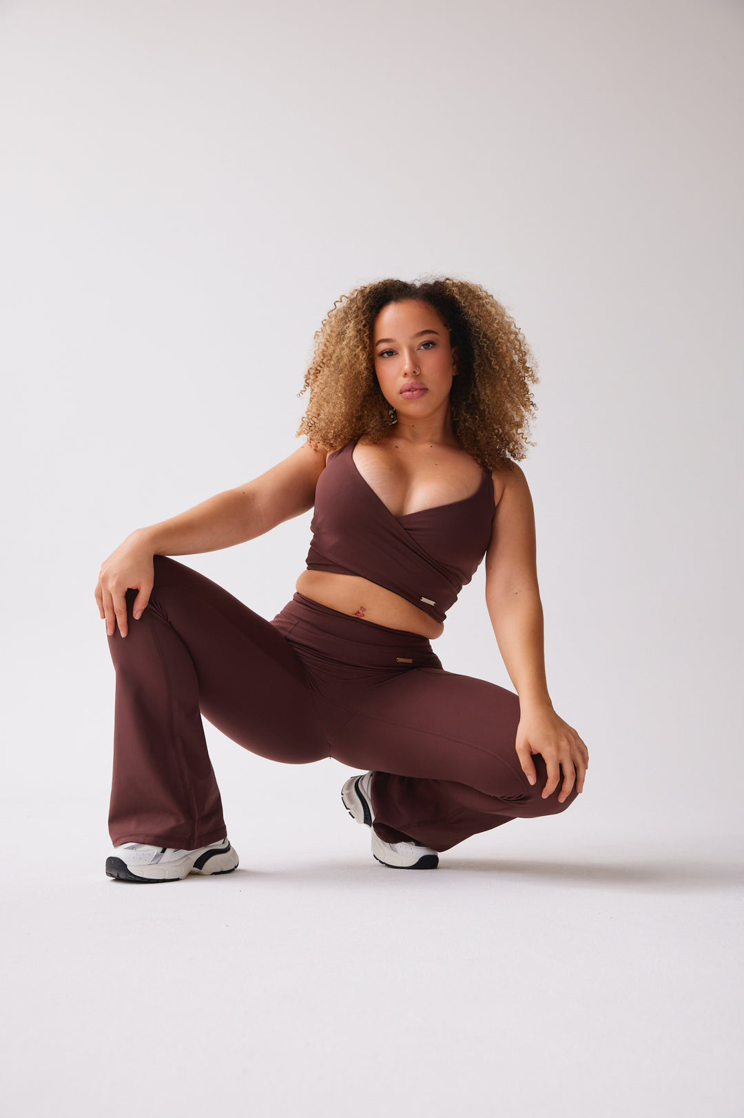 Wrap Top (TWO-PIECE) 'Flaunt And Flow' - Coffee Bean