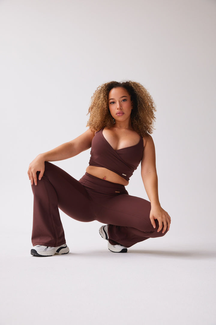 Wrap Top (TWO-PIECE) 'Flaunt And Flow' - Coffee Bean