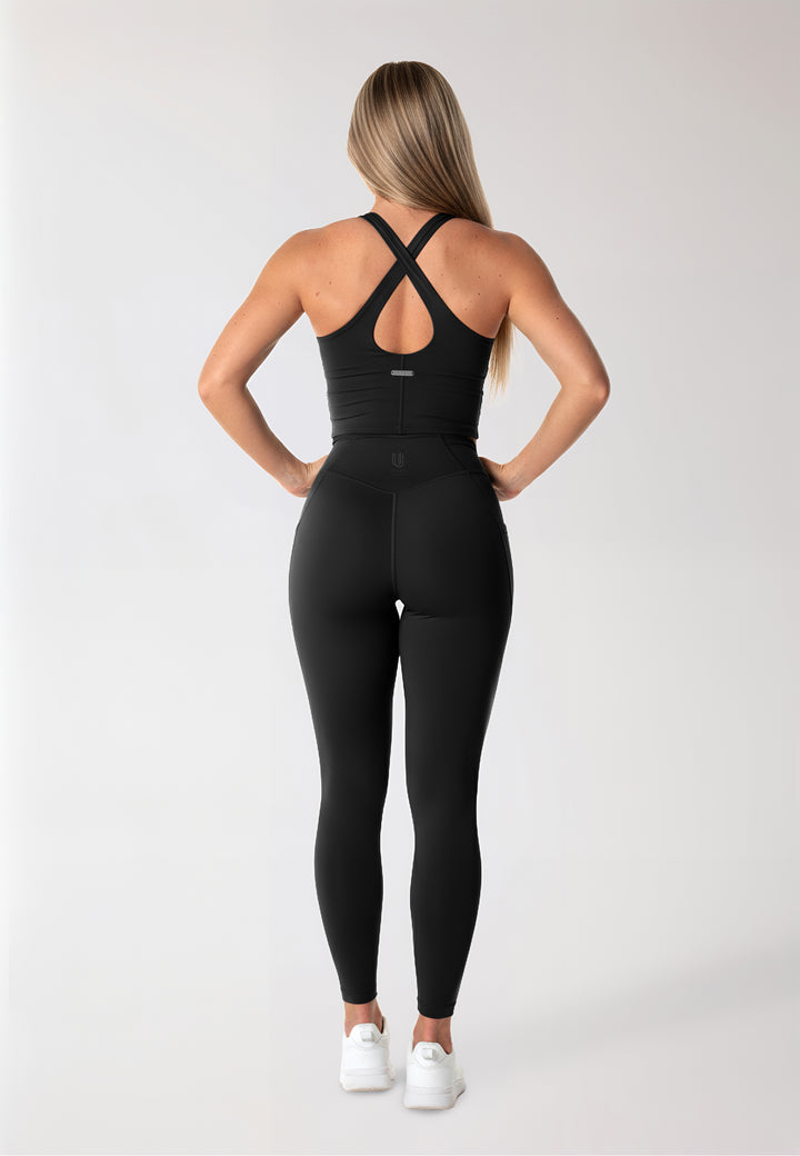Crossback Tank Top 'Stay Balanced'  - Midnight Black