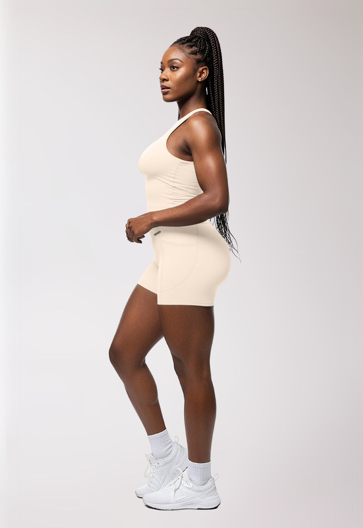 Shorts 'Take Another Look' (NO scrunch)  - Ivory Magnolia
