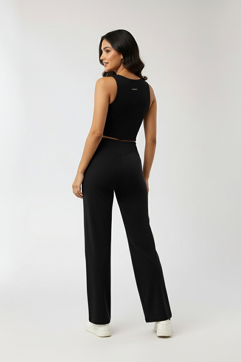 Supportive Racerback Tank Top 'Always In Motion' - Midnight Black