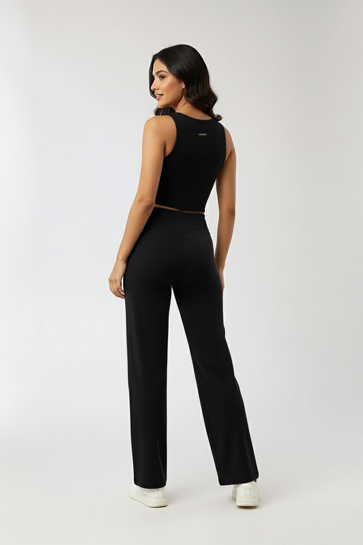 Supportive Racerback Tank Top 'Always In Motion' - Midnight Black