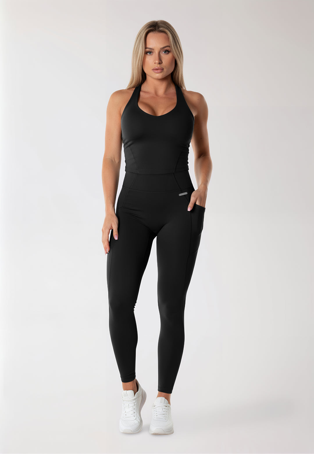 Crossback Tank Top 'Stay Balanced'  - Midnight Black