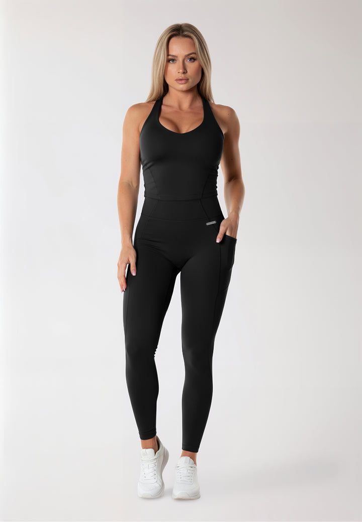 Crossback Tank Top 'Stay Balanced'  - Midnight Black
