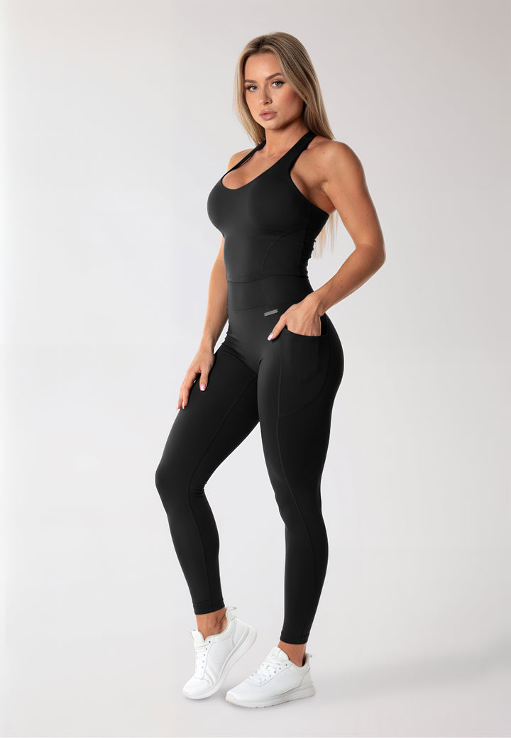Crossback Tank Top 'Stay Balanced'  - Midnight Black