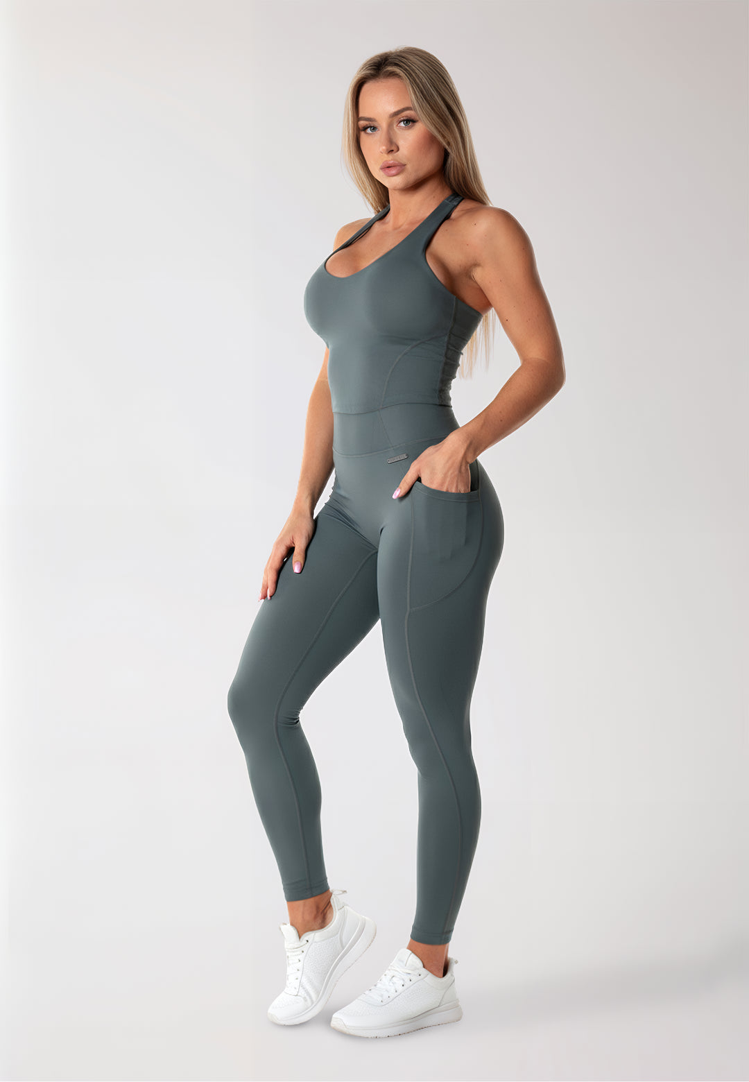Crossback Tank Top 'Stay Balanced'  - Sea Storm