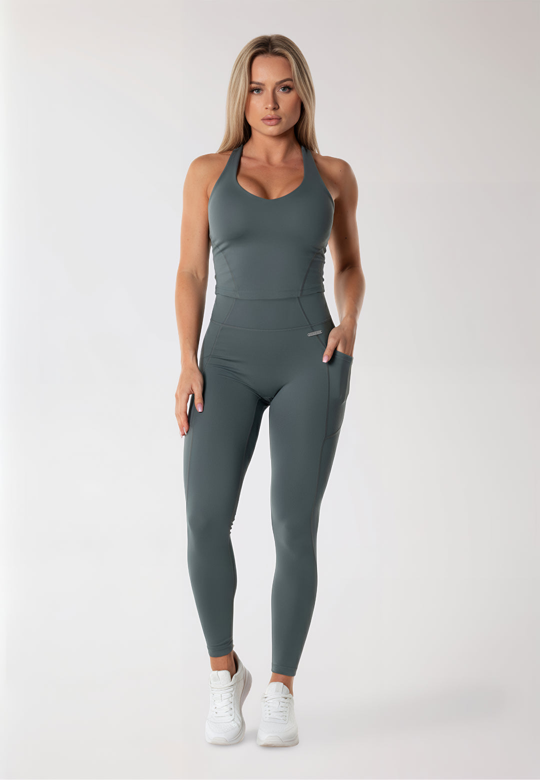 Crossback Tank Top 'Stay Balanced'  - Sea Storm