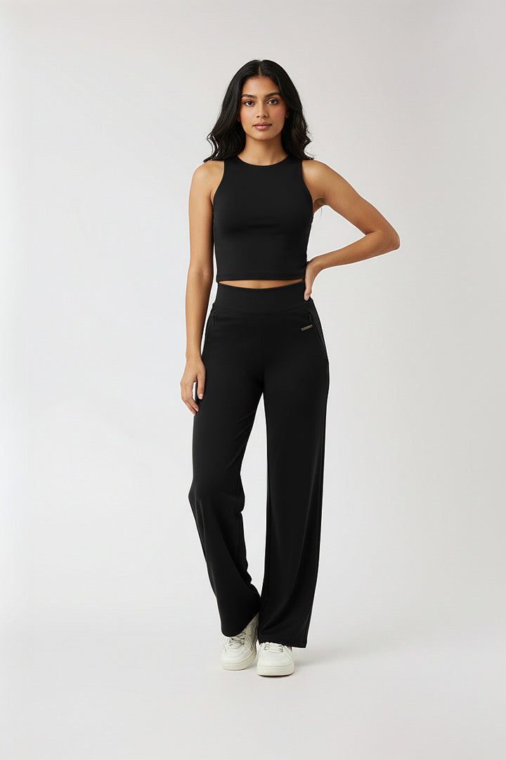 Supportive Racerback Tank Top 'Always In Motion' - Midnight Black