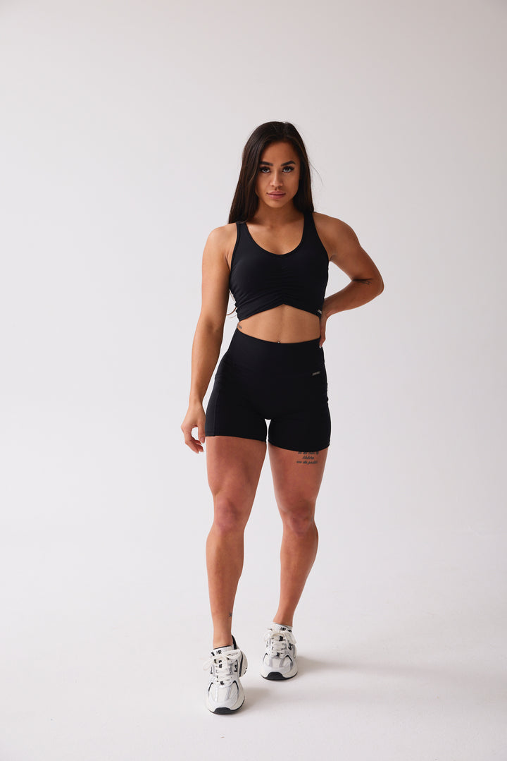 Scrunched Top 'Tread Lightly' - Midnight Black