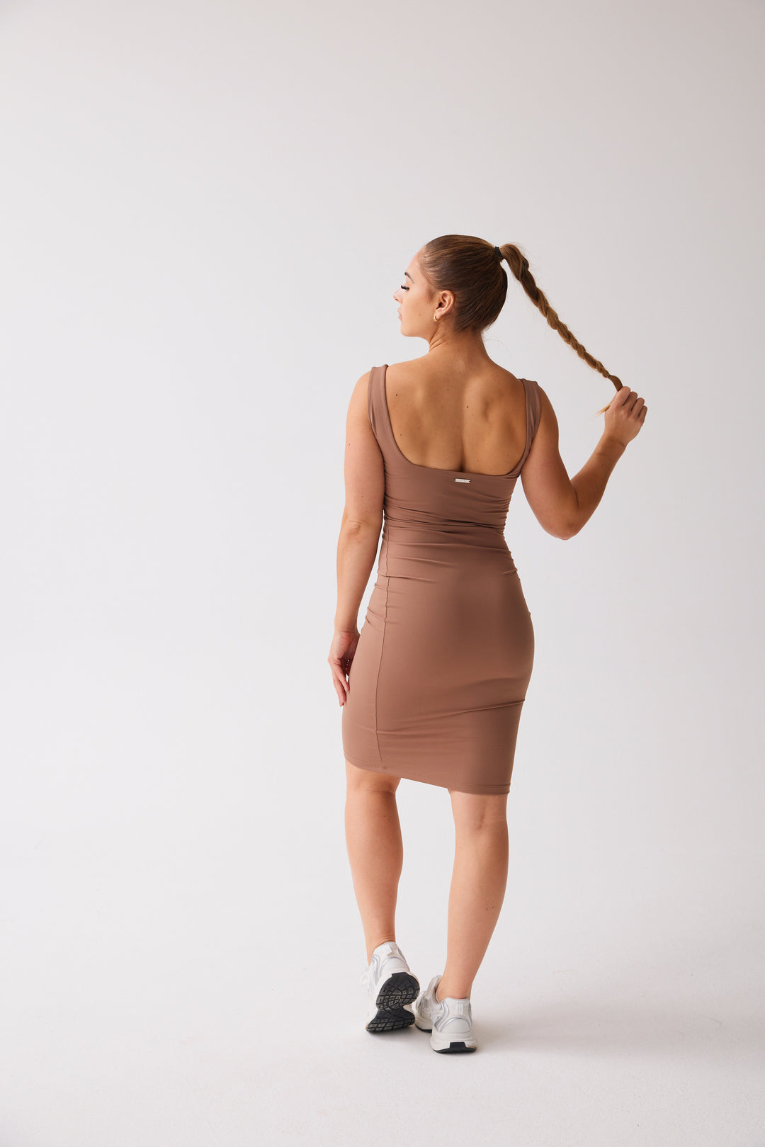 Slip Midi Dress 'Spontaneous Plans' - Café Au Lait