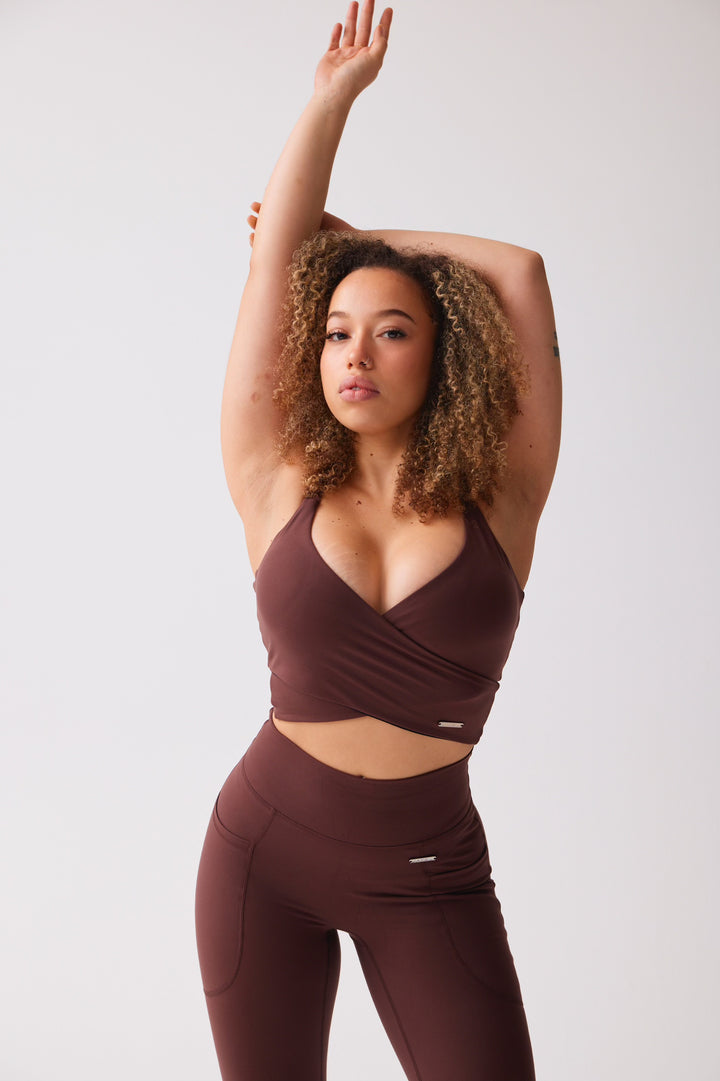 Wrap Top 'Flaunt And Flow' - Coffee Bean