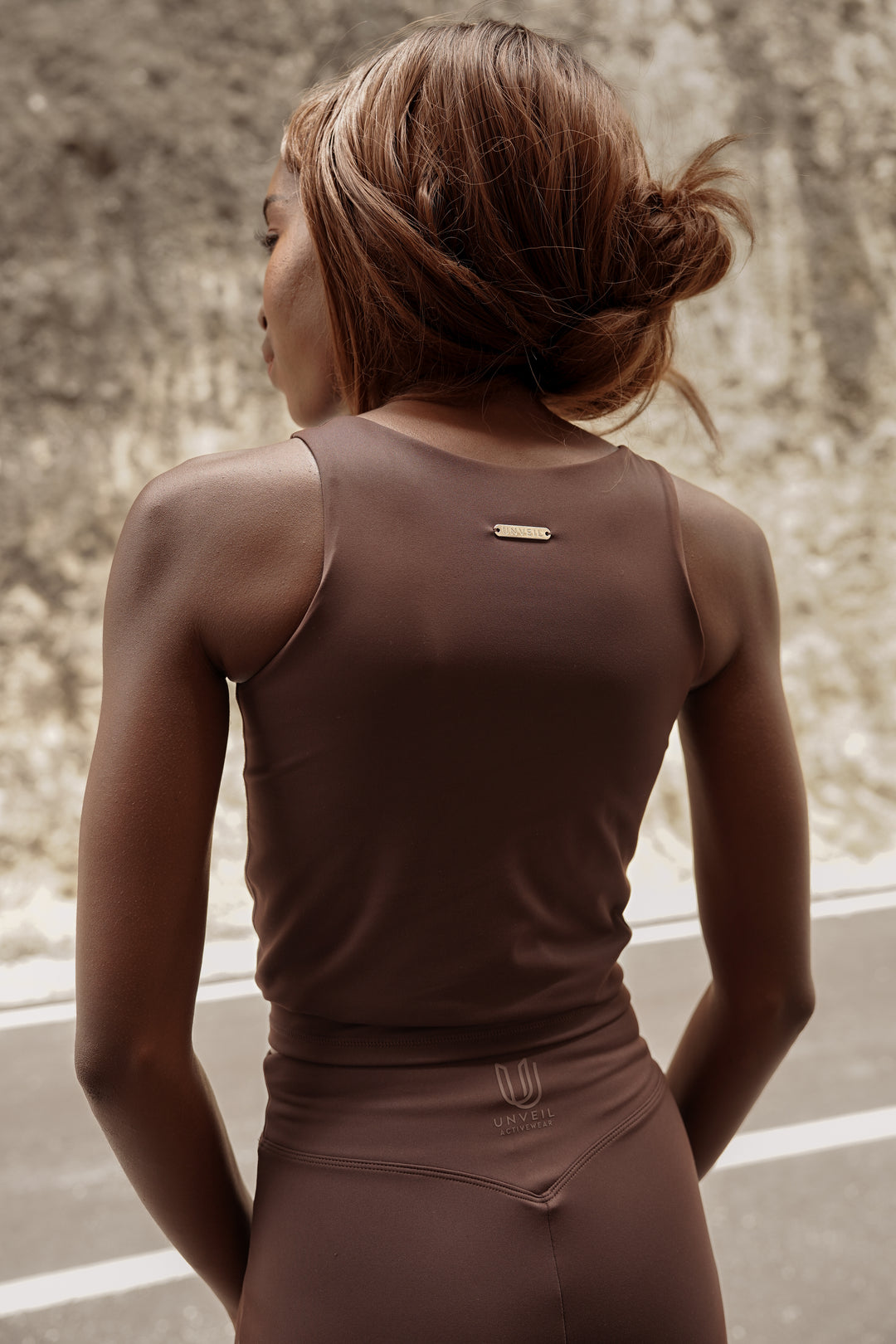 Supportive Racerback Tank Top 'Always In Motion' - Dark Earth